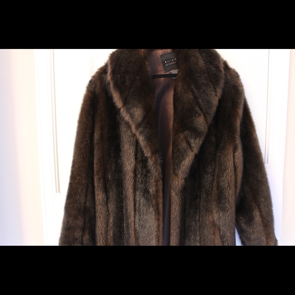 Faux mink coat